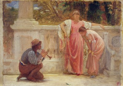 The Green Lizard, 1902 (blyant og olie om bord) af Charles Edward Perugini