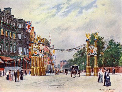 Piccadilly i juni 1902 af Charles Edwin Flower