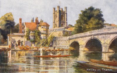Themsen: Henley on Thames (farvelitografi) af Charles Edwin Flower