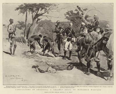 Kampagne i Rhodesia, et forfærdeligt levn fra Matabele-krigsførelse af Charles Edwin Fripp