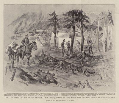 Lov og orden i Yukon-distriktet, hovedkvarteret for North-West Mounted Police i Klondyke City af Charles Edwin Fripp