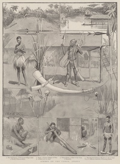 Scener i Congo, Afrika af Charles Edwin Fripp