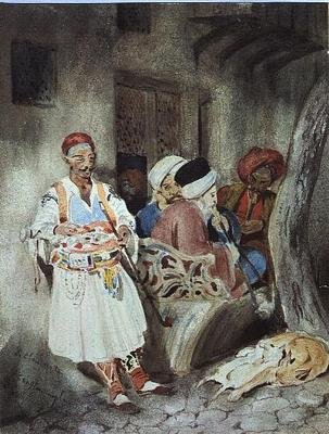 En gyde i Konstantinopel (wc på papir) af Charles Emile Callande de Champmartin