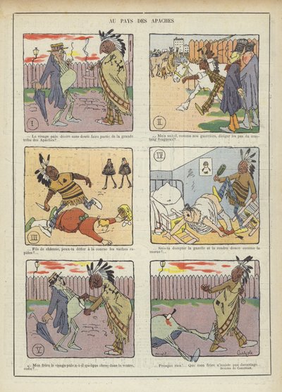 I apachernes land. Illustration til Le Rire af Charles Emile Egli