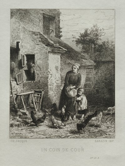 Et Hjørne af Værftet af Charles Emile Jacque