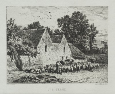 Et Bondehus af Charles Emile Jacque
