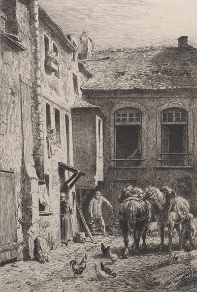 En Parisergård i 1865. af Charles Emile Jacque