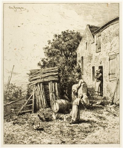 En rustik bolig af Charles Emile Jacque