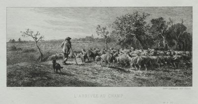 Ankommer til marken af Charles Emile Jacque
