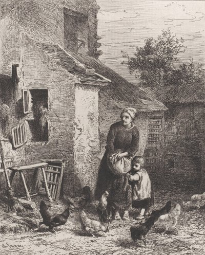 Hjørne af gården, 1864. af Charles Emile Jacque