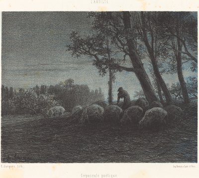 Poetisk Twilight af Charles Emile Jacque