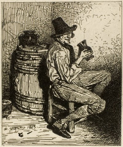 drikker af Charles Emile Jacque