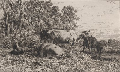 Hollandske køer, 1864. af Charles Emile Jacque
