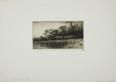 Aftenlandskab af Charles Emile Jacque