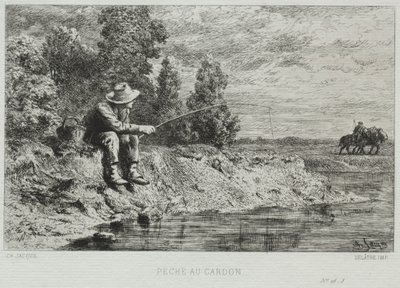 Fiskeri af Charles Emile Jacque