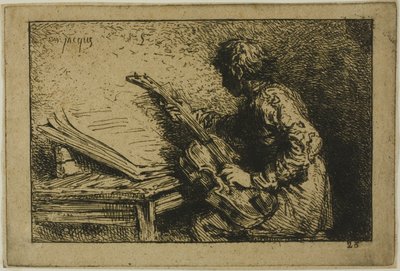 Guitar spiller af Charles Emile Jacque