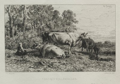 Holland køer af Charles Emile Jacque