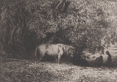 Hest under en gren, 1846. af Charles Emile Jacque