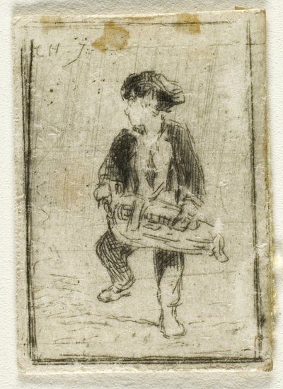 Hurdy-Gurdy spiller af Charles Emile Jacque