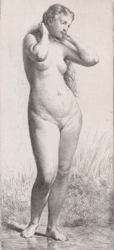 Ung kvinde i badet, 1866. af Charles Emile Jacque