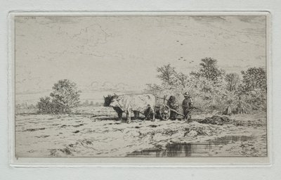 Landskab, Arbejdere, 1845. af Charles Emile Jacque