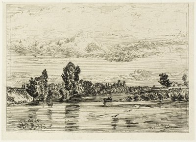 Landskab nær Asnières af Charles Emile Jacque