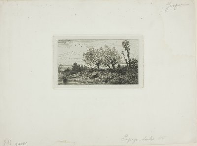 Landskab, Piletræer af Charles Emile Jacque