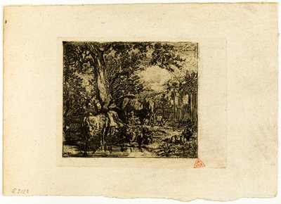 Landskab med dyr af Charles Emile Jacque