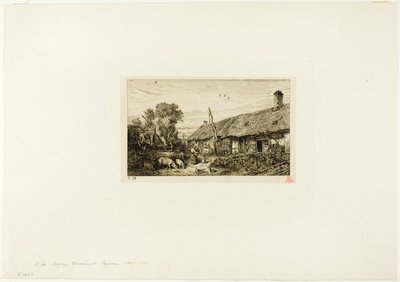 Landskab med Bondehjem af Charles Emile Jacque