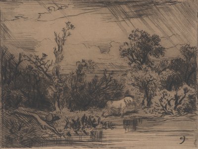 Landskab med tordenvejr, 1848. af Charles Emile Jacque