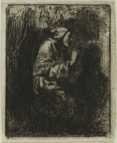 Munk ved bøn af Charles Emile Jacque
