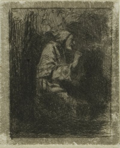 Munk ved bøn af Charles Emile Jacque