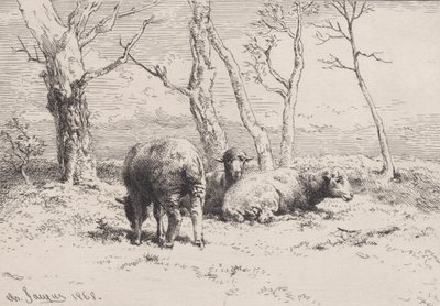 Får, 1868. af Charles Emile Jacque