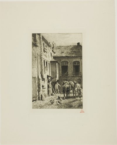 Parisisk gårdhave af Charles Emile Jacque