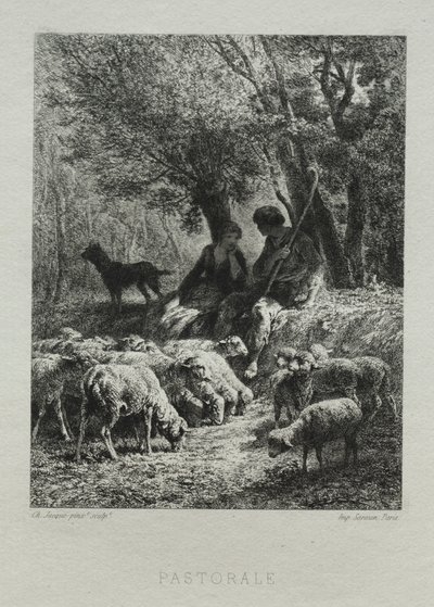 Pastoral af Charles Emile Jacque