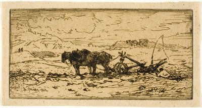 Plovmand og hans hold hviler af Charles Emile Jacque