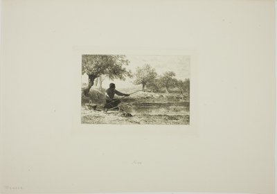 Stangfiskeri af Charles Emile Jacque