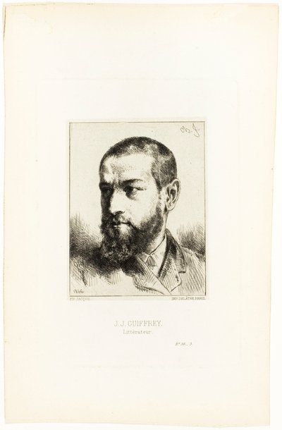 Portræt af J.J. Guiffrey af Charles Emile Jacque