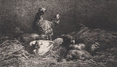 Høns, 1867. af Charles Emile Jacque