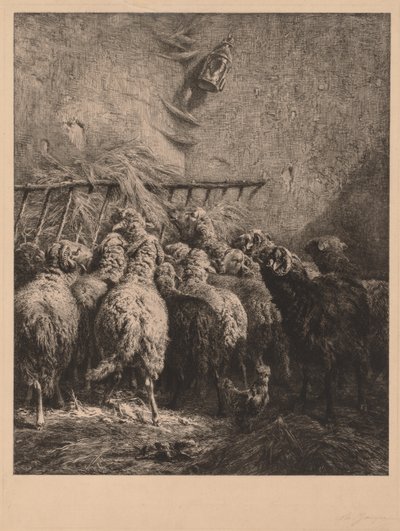 Fåregård i Béarn af Charles Emile Jacque