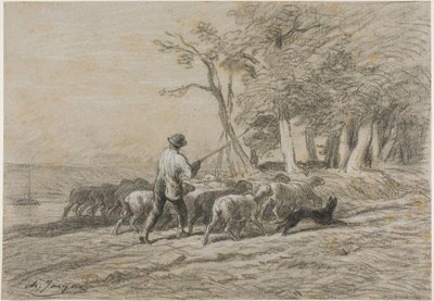 Hyrden og hans flok af Charles Emile Jacque