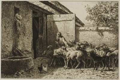 Hyrdinde af Charles Emile Jacque