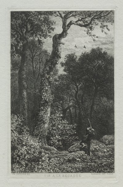 At skyde skovsneppen af Charles Emile Jacque