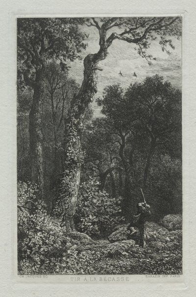 At skyde skovsneppen. af Charles Emile Jacque