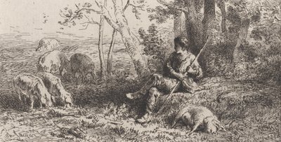 Lille Svinebesætning, 1864. af Charles Emile Jacque