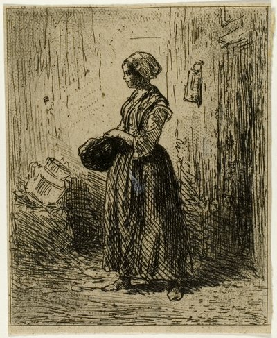 Stående Bondekone af Charles Emile Jacque