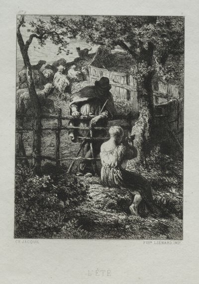 Sommerdag af Charles Emile Jacque