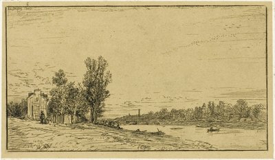 En flods bredder af Charles Emile Jacque