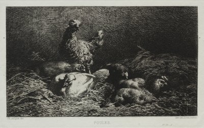 Kyllingerne. af Charles Emile Jacque