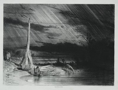 Fiskeren, regnvejr af Charles Emile Jacque